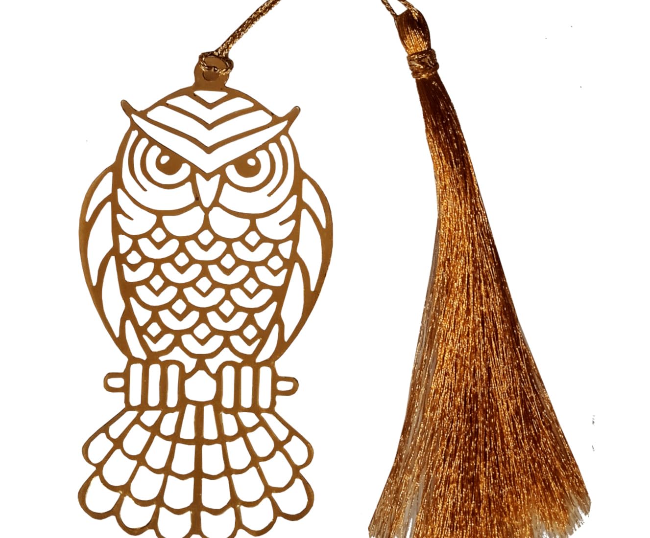 Purpledip Brass Bookmark 'Forest Owl': Use with Books Or As Decorative Car Or Wall Hanging (12181E) — image 1