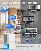 EasyAcc Bathroom Dehumidifier 1300ml/day 85W 2L Tank 30dB 15°C view 8