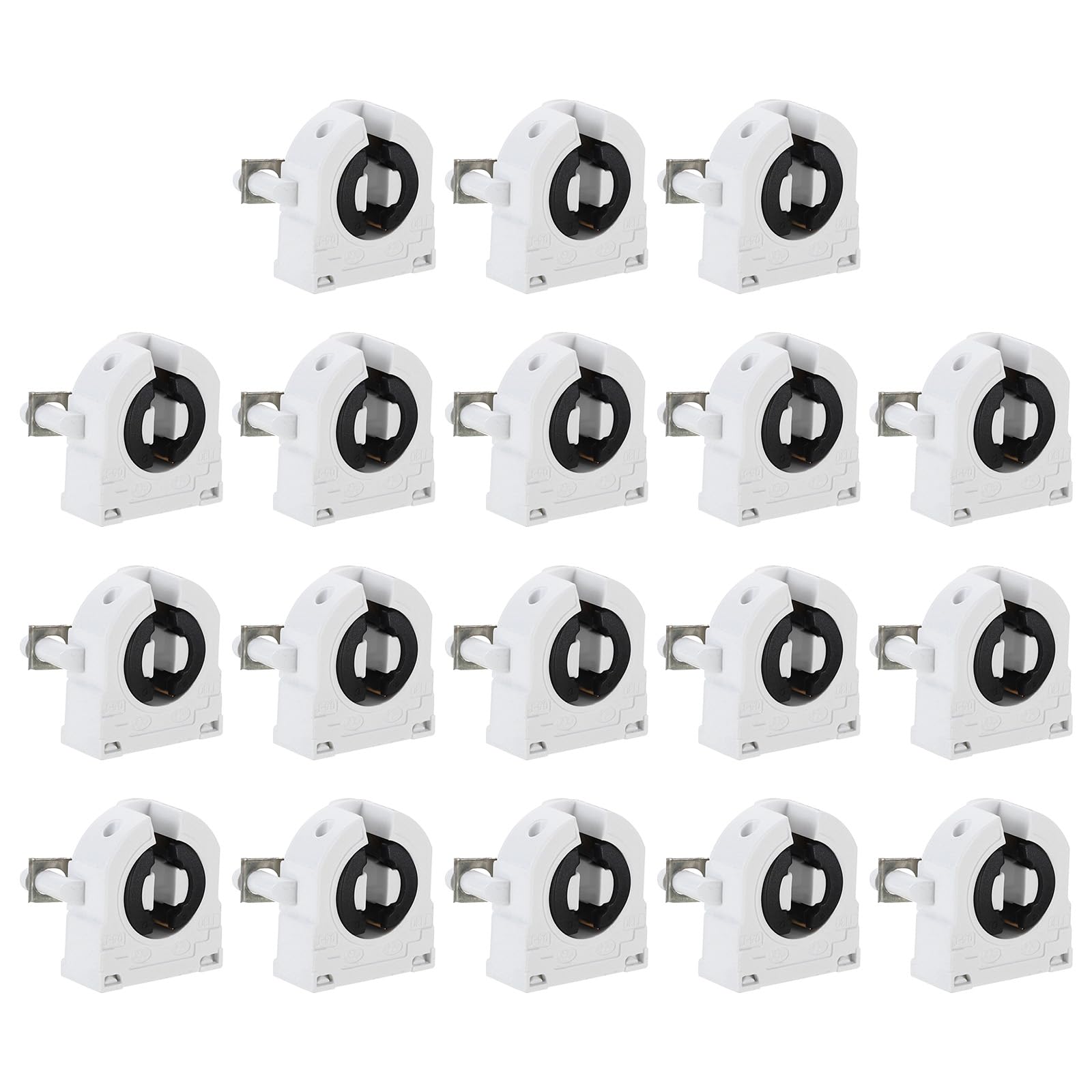 PATIKIL T8 Fluorescent Light Holder, 18 Pack G13 Lamp Base LED Fluorescent Tube Light Socket 500V Non-shunted Turn Type Lamp Holder Replacement, 27x31x18mm
