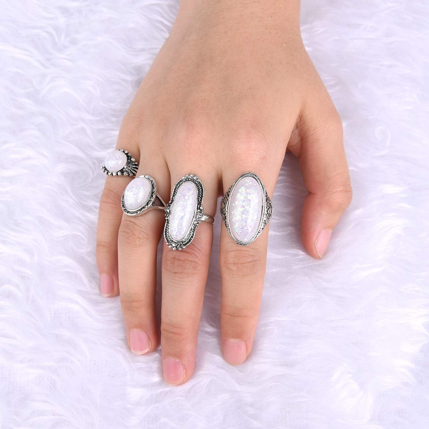 TUPARKA 46 Pcs Vintage Punk Rings Set Boho Joint Knuckle Ring Stackable Finger Rings Retro Jewellery Gift for Girls Women - Image 4