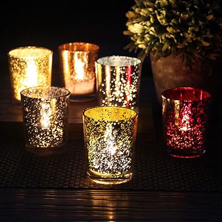 Centrotavola Natalizi Amazon.Kobwa Mercurio Portacandele Set 6 Pezzi In Vetro Centrotavola Natalizio Candela In Vetro Mercurizzato Per Casa Feste E Matrimoni Decor Amazon It Casa E Cucina