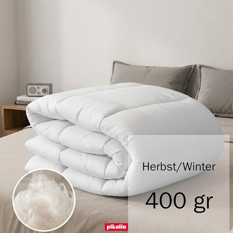 Bettdecke 240 x 220 cm. Dicke Winter-Steppdecke mit 400g Aloe Vera Faserfüllung, Hautfreundlich und Atmungsaktiv, Für Sensible Haut, Extra Warm, Hypoallergen
