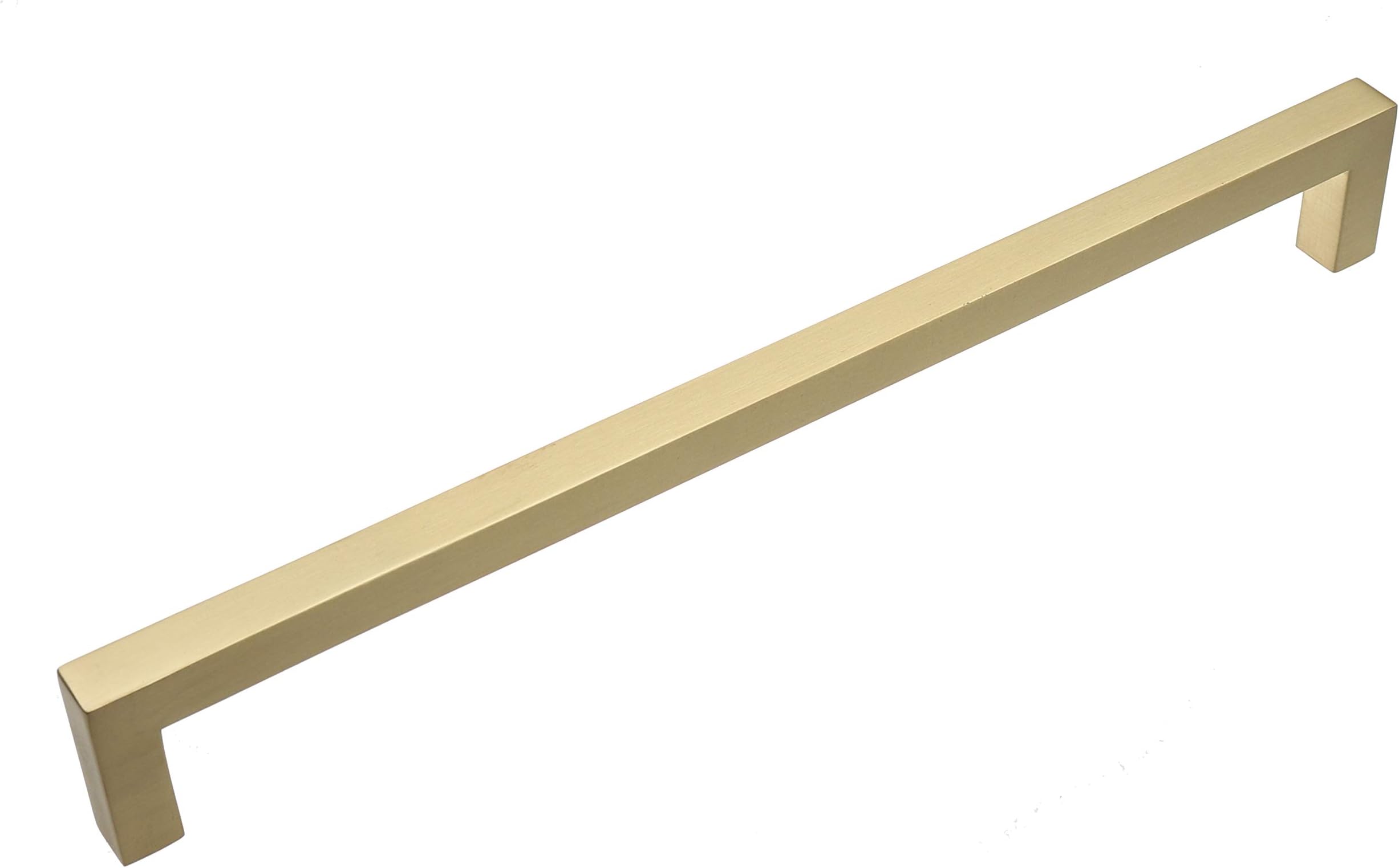 GlideRite Hardware 8.75 inch CC 21683-224-SG Solid Square Slim Cabinet Bar Pulls, Satin Gold Finish… (10)