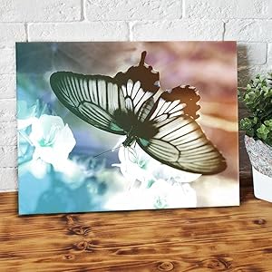 Butterfly Flowers Wood Frame Canvas 0.75 inch Art gifts for Christmas, Birthday, Valentine's Day Thanksgiving Canvas Home Decor (36 in x 24 in)