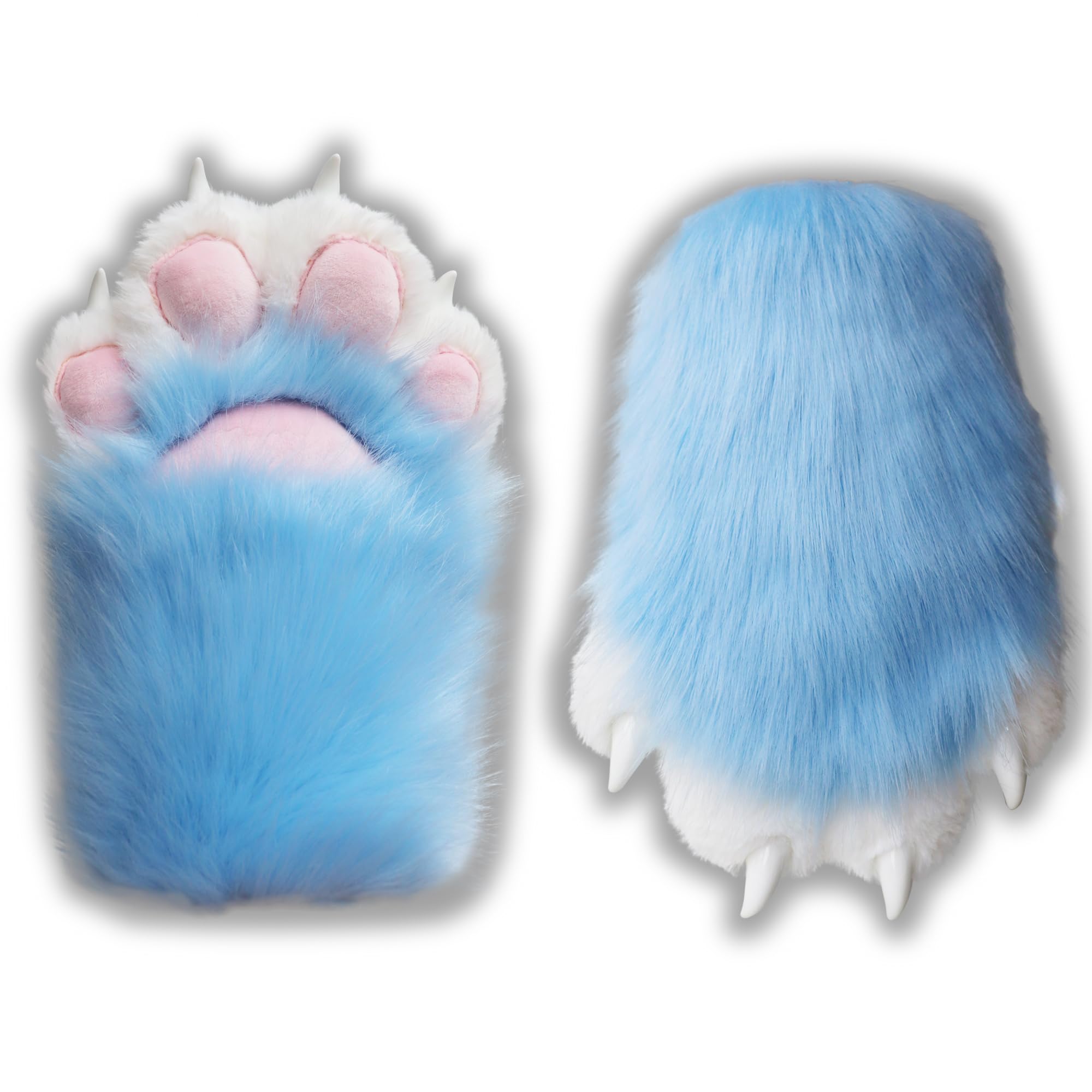 Blue Therian Paws Comfy Furry Paws Faux Fur Fursuit Paws, Fluffy Therian Stuff Therian Gear Therian Clothes, Cute Cat Paw Gloves Therian Gloves with Claws, Fox Paws Wolf Paws, Cosplay Furry Costume,