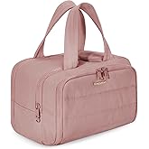 BAGSMART Travel Toiletry Bag, Lightweight Large Wide-open Travel Bag for Women, Puffy Cosmetic Makeup Bag Organizer with Hand