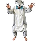 SAZAC Silver Wolf Kigurumi - Onesie Jumpsuit Halloween Costume