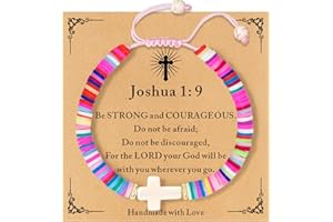 TOLOWOBK Teen Girl Gifts Trendy Stuff Cute Cross Bracelet Religious Christian Gifts for Women WWJD Bracelets for Kids, Girls Birthday Christmas Gifts Jesus Catholic Communion Baptism Easter Gifts