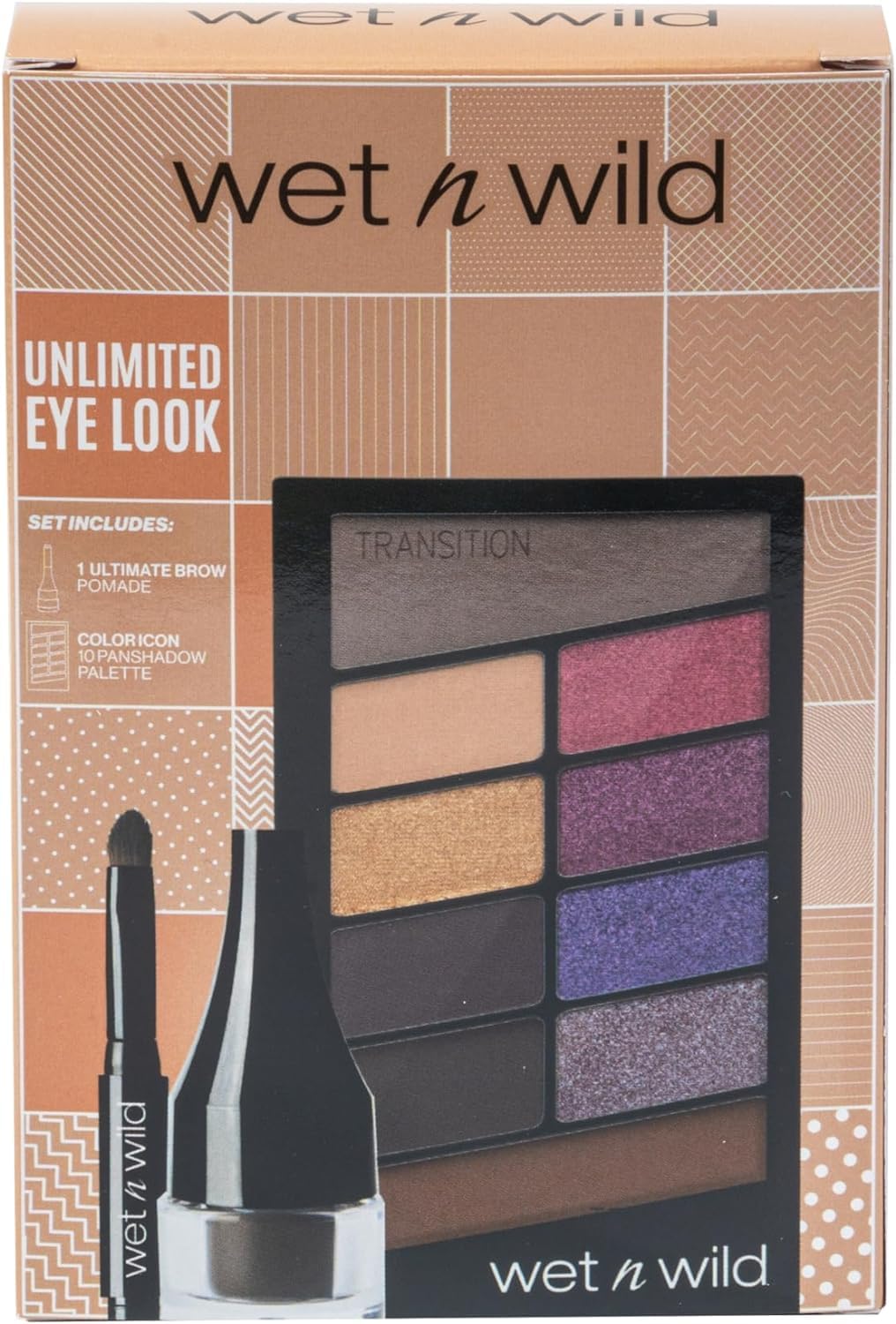 Wet n Wild Ultimate Eye Look Set, Make-up Set with Long-Lasting Brow Pomade & Color Icon 10 Pan Shadow Palette, Creamy Pomade and High-Pigmented Eye Shadow for Intense Blendable Looks