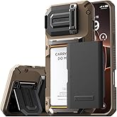 VRS DESIGN Damda Glide DuoGuard for iPhone 16 Pro Max Phone Case (2024), Premium Sturdy Fully Covered Camera Lens Protection Cover Card Holder Wallet Case (Groove Khaki)