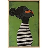 LXLSTORE Black People Aesthetic Posters Modern Portrait Wall Art Women wall art African Painting Pictures Decor Black Woman Print 16x24inch Unframed for Modern Home Living Room Bedroom
