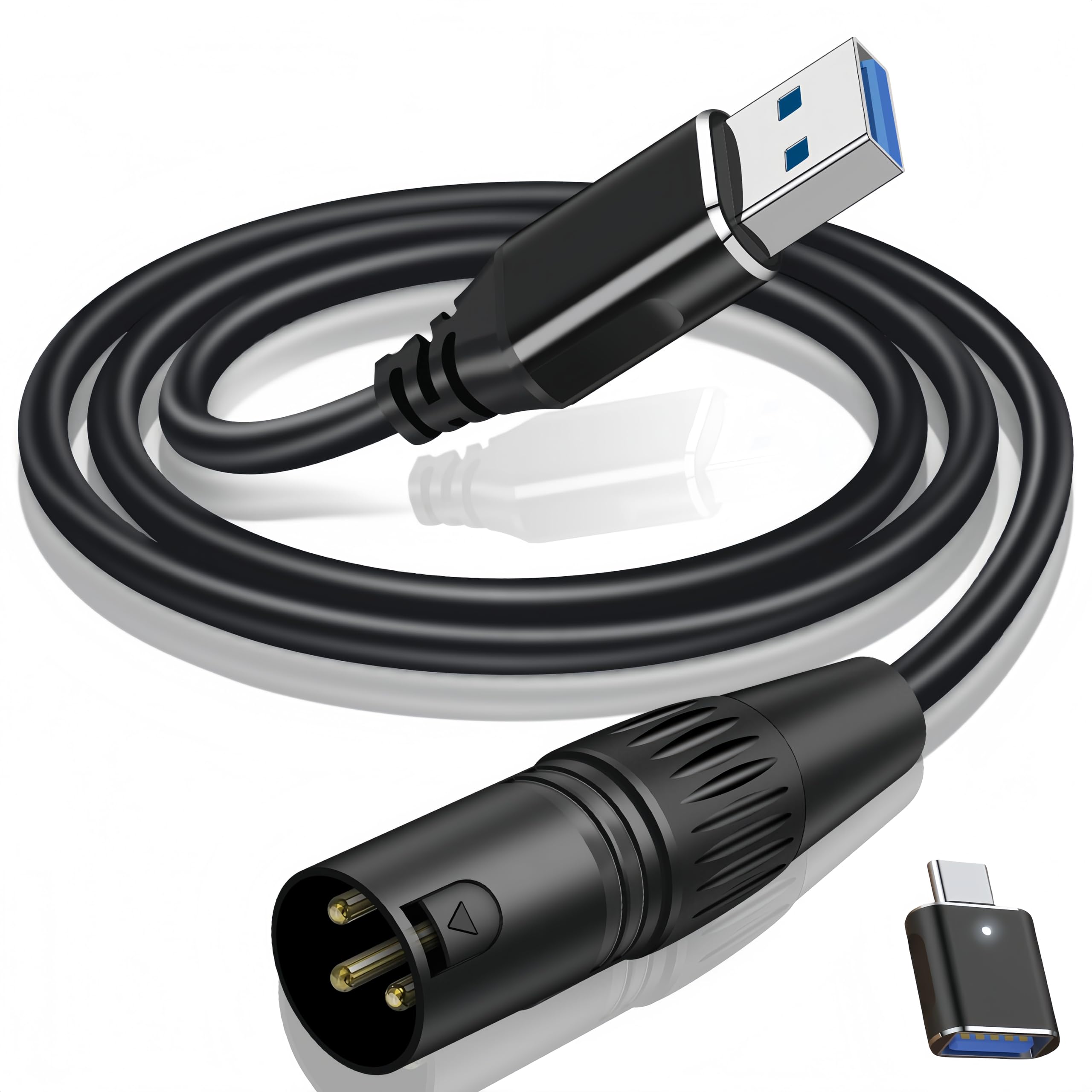Photo 1 of USB to XLR Cable,6.6 FT XLR to USB Audio Converter Cable,USB C to XL R Male Output Stereo Audio Cord for Amplifier, Speaker, Mixer Console ect