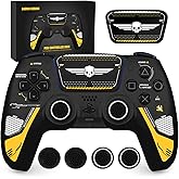 Darno Design Ps5 Controller Skin, Ps5 Controller Accessories, Silicone Grip Cover for PlayStation 5 DualSense, 4 Pcs Thumb Grip Gaps with Touch Pad Sticker