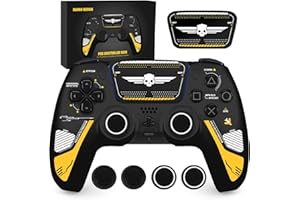 Darno Design Anti-Slip Silicone Skin for Ps5 Controller, Ps5 Controller Accessories, Soft Grip Cover for PlayStation 5 Controller, 4 Pcs Thumb Grip Gaps with Touch Pad Sticker - for Helldivers 2