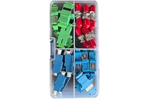 Fibershack - Fiber Optic Coupler Kit - Fiber Optic Connector Kit Includes 26 Fiber Optic Couplers - for ST LC SC/APC SC Cables - Includes Hard Plastic Snap Lock case