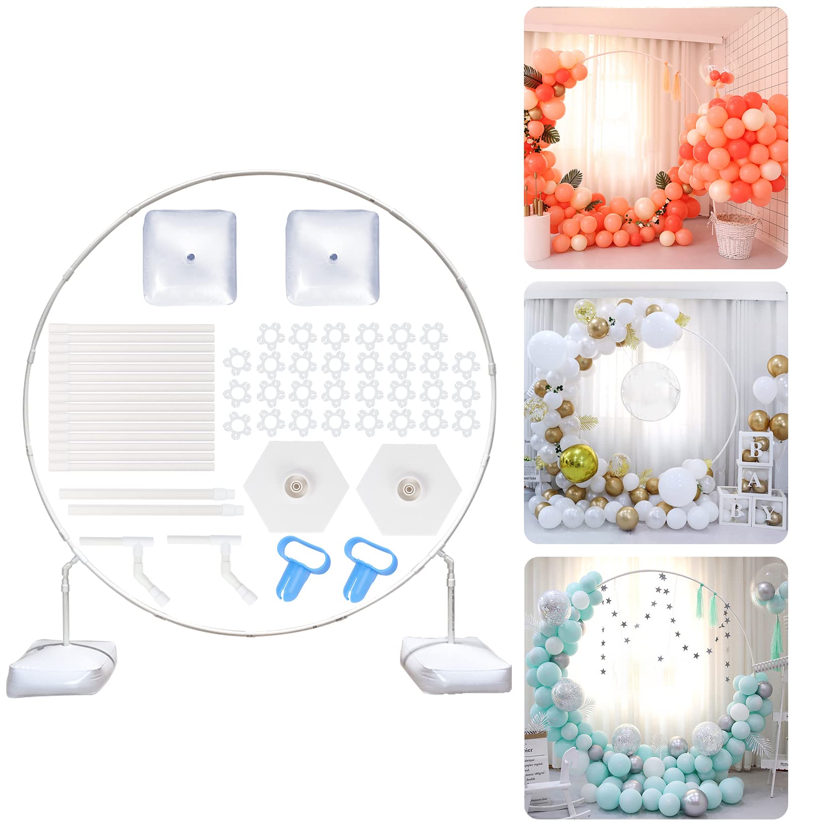 Round Balloon Arch Kit with Base,Wedding Arch,Balloon Arch Frame for Outdoors Wedding Graduation Party Birthday