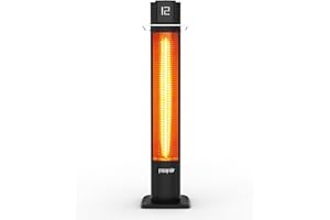 Pasapair 42" Outdoor Patio Heater - 1500W Infrared Tower Heater with Remote 12 Heat Levels and 9H Timer - IP55 ETL Certified for Garage, Indoor, Porch