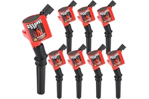 B4B BANG 4 BUCK DG508 Ignition Coil Pack Set of 8 Compatible for Ford Lincoln Mercury 4.6L 5.4L V8 etc. (DG508 Coils_8 Packs_Red)