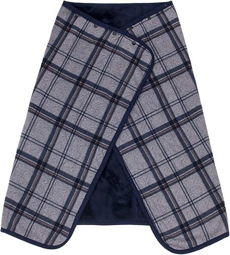 Amazon ひざ掛け ブランケット選べる4色 4way 着る毛布 ボタン付き 改良 防寒対策 あったか チェック柄 おしゃれ 吸湿保温 抗菌加工 静電気防止 洗濯可能 手触り抜群 家 オフィス アウトドア 車 出張 などに適用 通年使用 ダークグレー 80 130cm ひざ掛け ハーフ