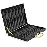 30-Piece Black Silverware Set, Blingco Black