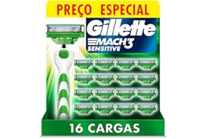 Carga para Aparelho de Barbear Gillette Mach3 Sensitive 16 unidades