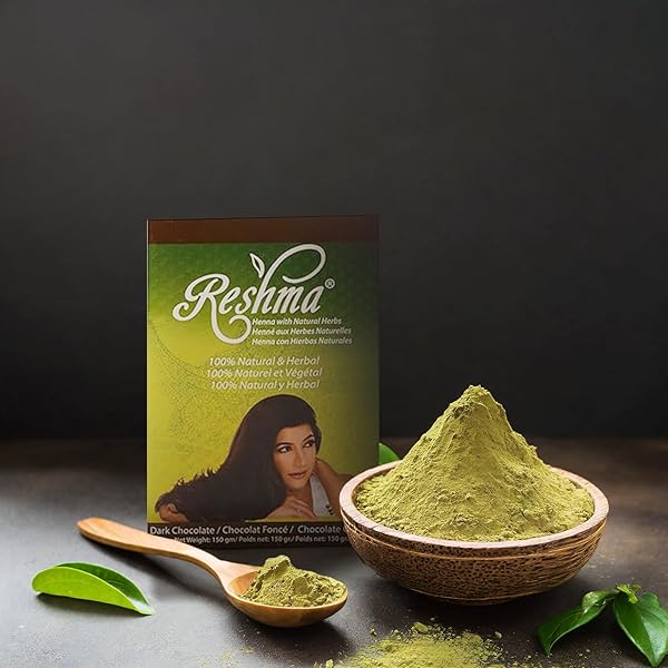 RESHMA BEAUTY AYURVEDIC HENNA HAIR COLOR BLEND – HENNA & INDIGO WITH HERBAL EXTRACTS – NATURAL DEEP BROWN/DARK CHOCOLATE HAIR COLOR FOR GRAY BLENDING – HEENA MEHENDI – 5.29 OZ