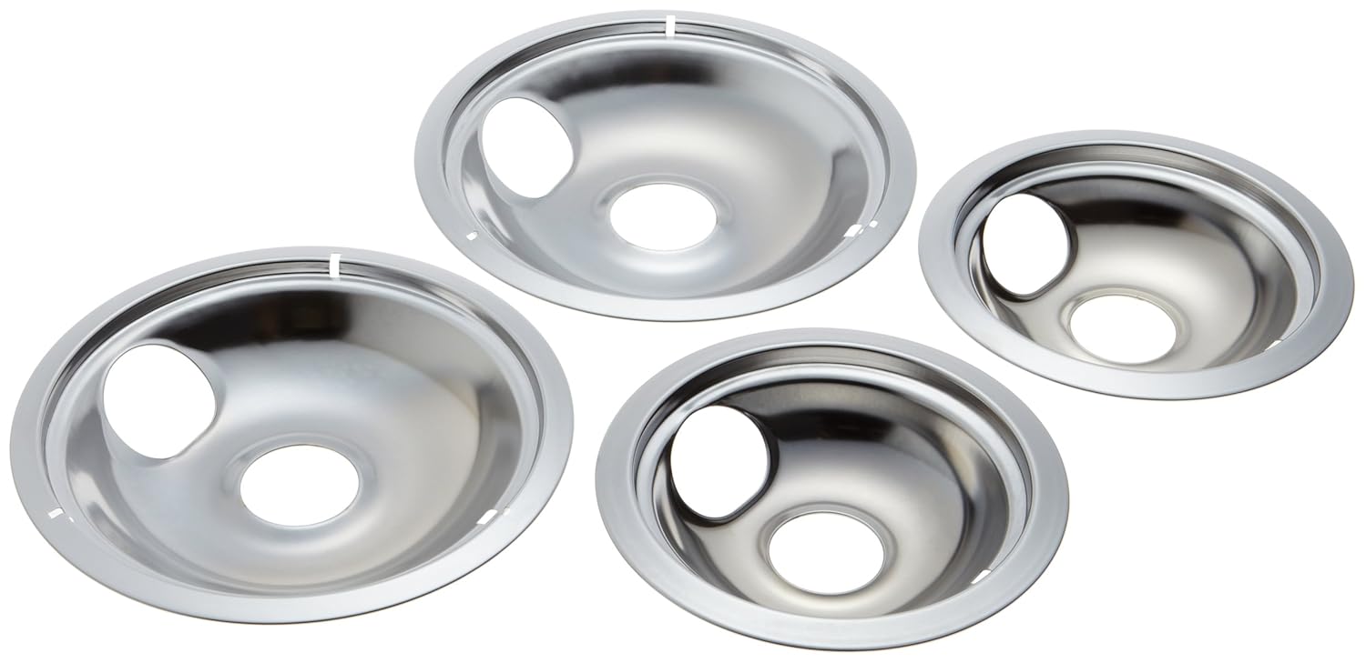 4pc Drip Pans Bowl Set 6" & 8" Frigidaire Kenmore Whirlpool Stove