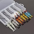 OriGlam 10pcs Soft Shrimp Lure Rigs Artificial Silicone Soft Bait Shrimp Fishing Lure, Artificial Bait Fishing Tackle Hooks Jigs with Hooks for Trout Bass Salmon