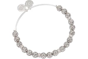 Alex and Ani Metal Filigree and Pave Beaded Bangle