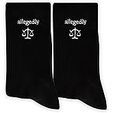 GRXXPIP Allegedly Embroidered Socks,Funny Lawyer Socks Gifts for Birthday,Graduation,Christmas,etc.