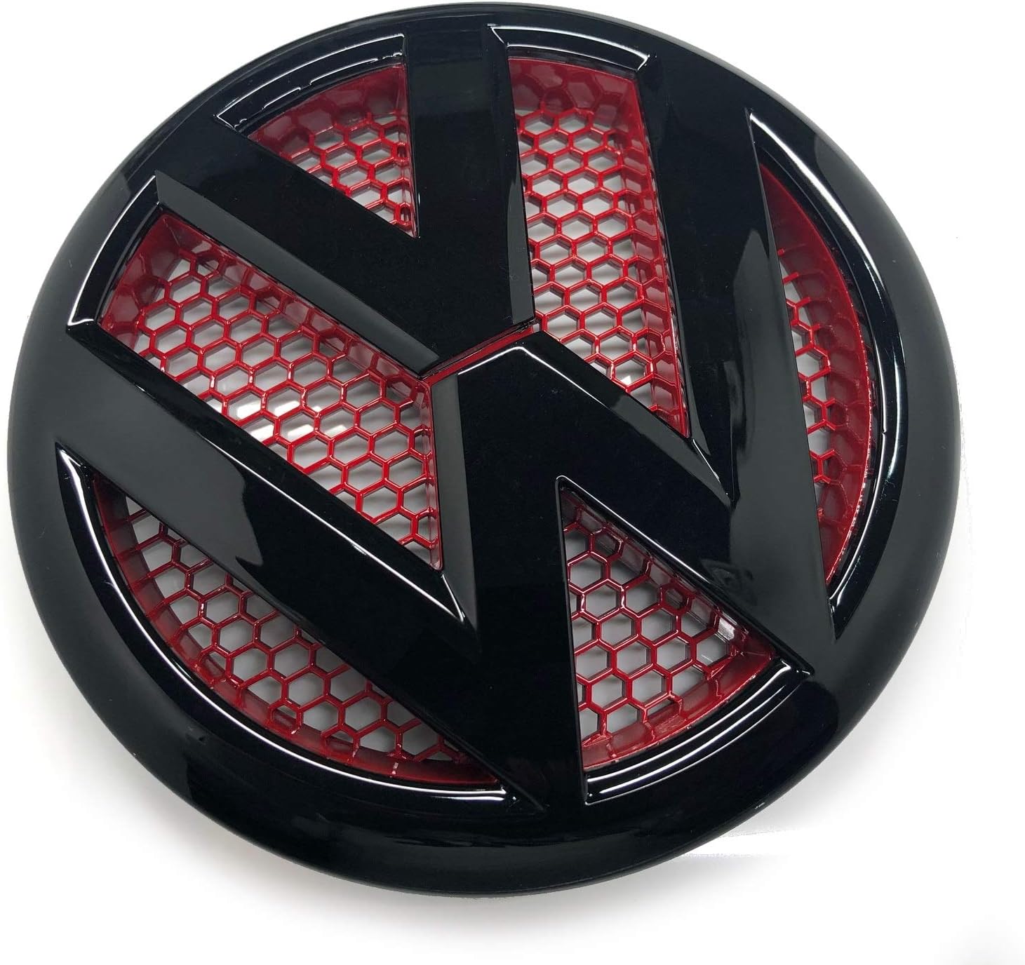 Glossy Black and Red 165mm Front Grill Bonnet Badge Emblem For Transporter T5, T5.1 & T5.5 2010-2015