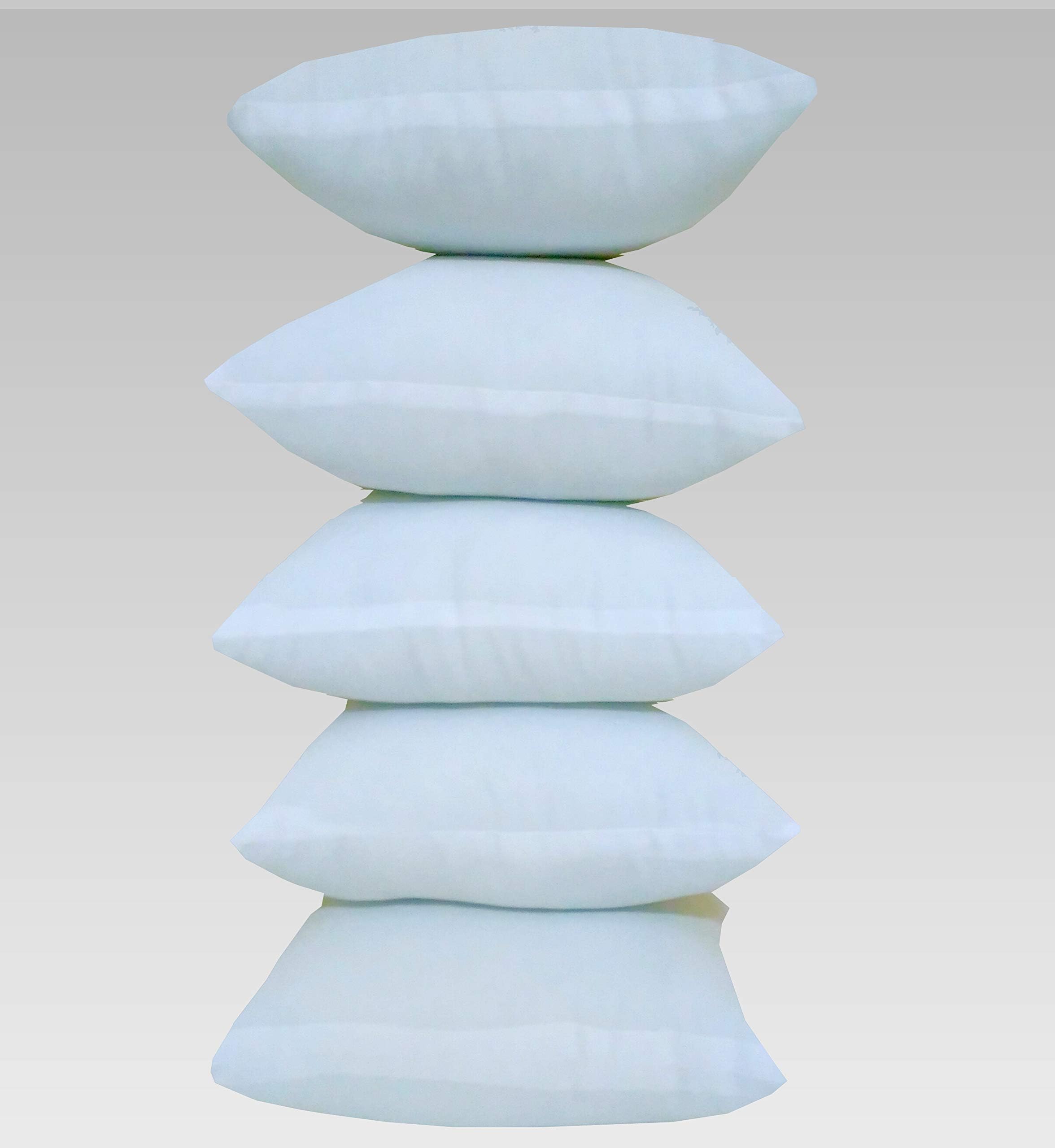 Touch Pillows Microfibre Soft Cushions - Throw Pillows for Sofa, Bed & Living Room (Size: 12"x12", Set of 5 Pieces, White)