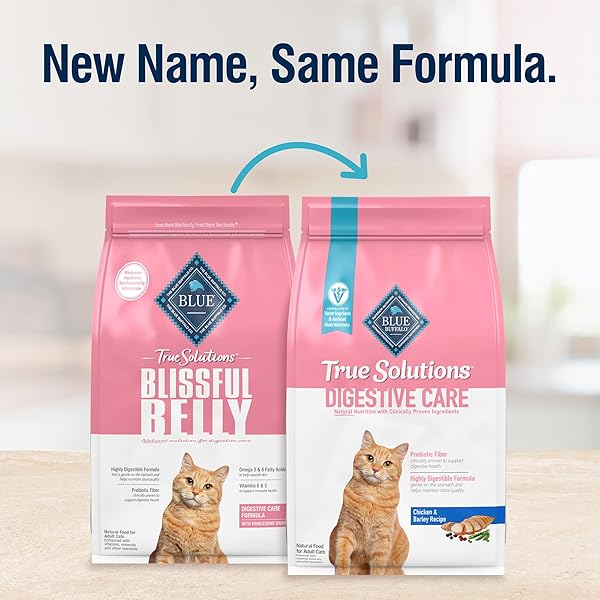 BLUE BUFFALO TRUE SOLUTIONS DIGESTIVE CARE NATURAL DRY CAT FOOD FOR ADULT CATS, CHICKEN, 11-LB. BAG