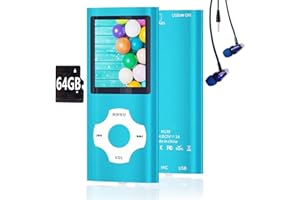 HOTECHS. 64GB MP3 Player, Hotechs MP3 Music Player with Slim Classic Digital LCD 1.82'' Screen Mini USB Port with FM Radio, Voice Record
