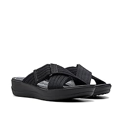 Clarks Women's Arla Wave Slide Sandal, Black