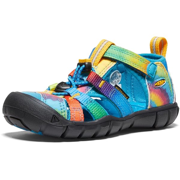 KEEN UNISEX CHILD SEACAMP 2 CNX CLOSED TOE SANDAL, VIVID BLUE/ORIGINAL TIE DYE, 13 LITTLE KID US