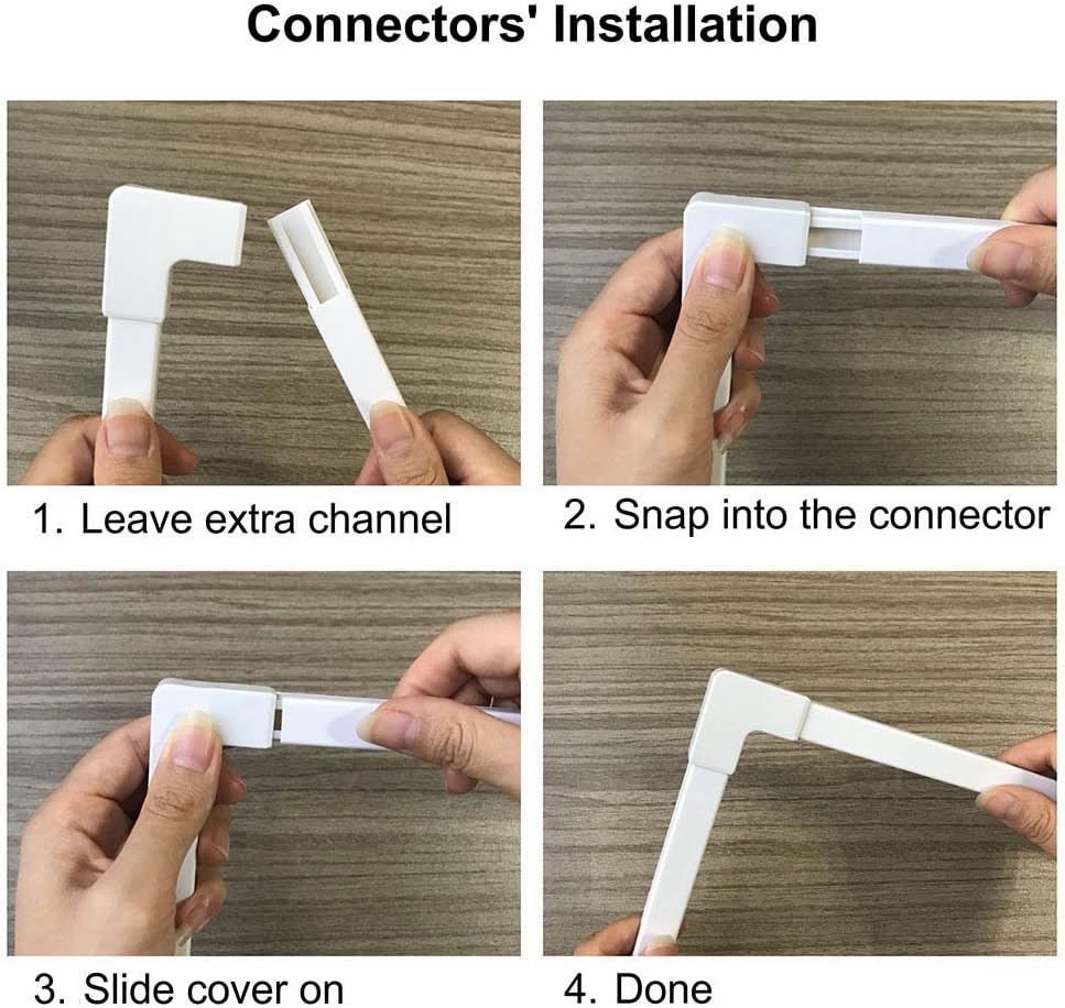 One-Cord Channel Cable Concealer - CMC-03 Cord Cover Wall Cable Management System - 125" Cable Hider Raceway Kit for a Power Cord, Ethernet Cable, Speaker Wire - 8X L15.7in, W0.59in H0.39in, White: Electronics