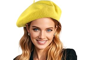 GEMISAN French Wool Beret Hats for Women Man Solid Color Classic Beanie Winter Cap Painter Berets.