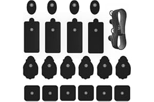 RLEXIO 20 Pack TENS Unit Electrode Pads with Wire Cable Combination Set. Reusable Premium Hydrogel Self-Adhesive TENS Unit Replacement Pads, Compatible with Belifu, AVCOO, NURSAL, TENS 7000, AUVON, Neocarbon