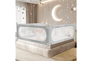 Yozoia Bed Rail for Toddlers, Baby Bed Rail Guard with Double Child Safety Lock, 30 Speed Height Adjustable Bed Rail, Safety Toddler Bed Rail for King & Queen Size Bed