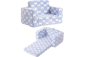 Givjoy Toddler Chair Kids Couch, 2-in-1 Comfy Armchair with Removable and Washable Cover Carrying Handle, Convertible Reading Chair Toddler Couch for Girl and Boys