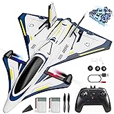 DEERC 4CH Brushless RC Plane,Sci-Fi Remote Control Jet Hobby Airplane with LED Lights RTF Aerobatic Aircraft Toys,2.4GHz 6-axis Gyro Stabilizer EPP Glider Aircraft Plane for Adults Beginners Advanced