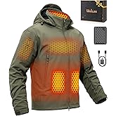 Wulcea Graphene Heated Soft Shell Jacket for Men 12V 18400mAh Large Capacity