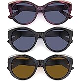 SOPHILY 3 Pairs Reading Sunglasses for Women Oversized Full Lens Sun Readers Ladies Outdoor UV400 Protection Non Bifocal, Black + Blue Quartz + Red Leopard, +2.0