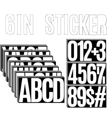 Lot De 10 Petites Feuilles D'autocollants En Vinyle Noir Avec Lettres De L'alphabet Et Chiffres à Coller Pour Loisirs Créatifs, Extérieur, Boîte Aux