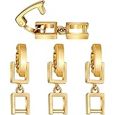 Grevosea 4 Pcs Necklace Extenders for Women, Gold Necklace Extender Bracelet Extender Foldover Extension Jewelry Clasps for Women Necklaces Bracelets Anklets Jewelry Making Repair Kit