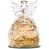 Beferr Valentines Day Rose Gifts for Her Women Mom Gifts for Birthday, Fresh Flowers for Delivery Forever Preserved Rose in Glass Angel Figurine, for Grandma Wife Daughter Girlfriend