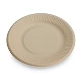 Earth's Natural Alternative Wheat Straw Fiber, Bagasse (Sugarcane) Tree Free 6" Plate, 50 Pack