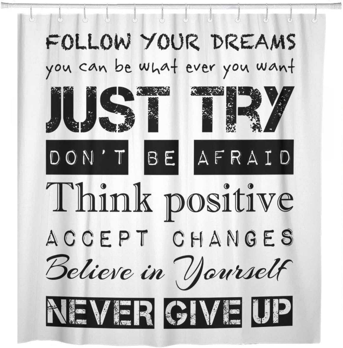 Shower Curtain Just Try Never Home Bathroom Decor