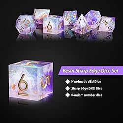 Cttasty DND Dice Set Resin Sharp Edge Dice Set